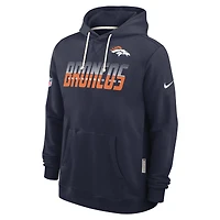 Men's Nike Navy Denver Broncos Sideline Standard Issue Dri-FIT Hoodie