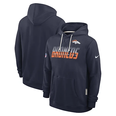Sweat à capuche Nike Dri-FIT bleu marine Denver Broncos Sideline Standard Issue pour homme