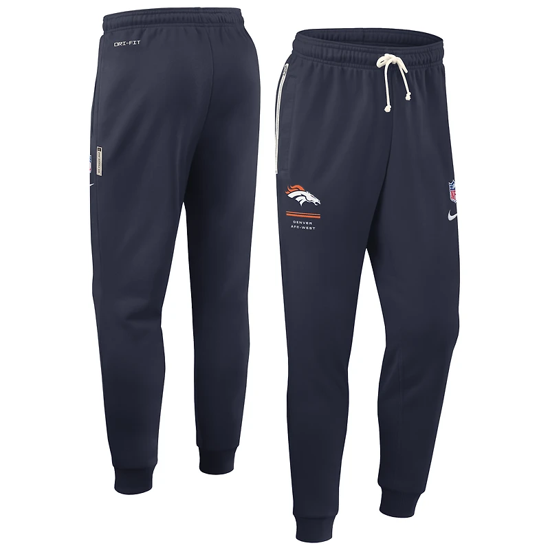 Pantalon Nike Denver Broncos Sideline Standard Issue Dri-FIT Taper bleu marine pour homme