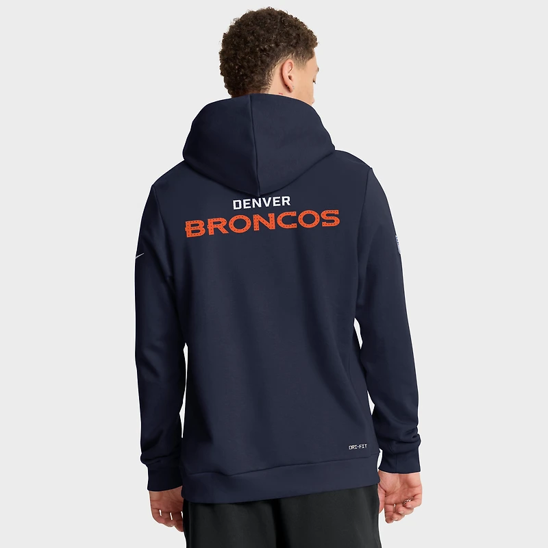 Sweat à capuche Nike bleu marine Denver Broncos Sideline Standard Issue Initial Home Dri-FIT pour homme
