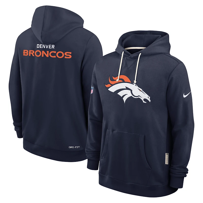 Sweat à capuche Nike bleu marine Denver Broncos Sideline Standard Issue Initial Home Dri-FIT pour homme