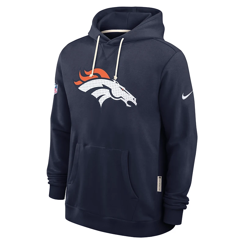 Sweat à capuche Nike bleu marine Denver Broncos Sideline Standard Issue Initial Home Dri-FIT pour homme