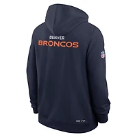Sweat à capuche Nike bleu marine Denver Broncos Sideline Standard Issue Initial Home Dri-FIT pour homme