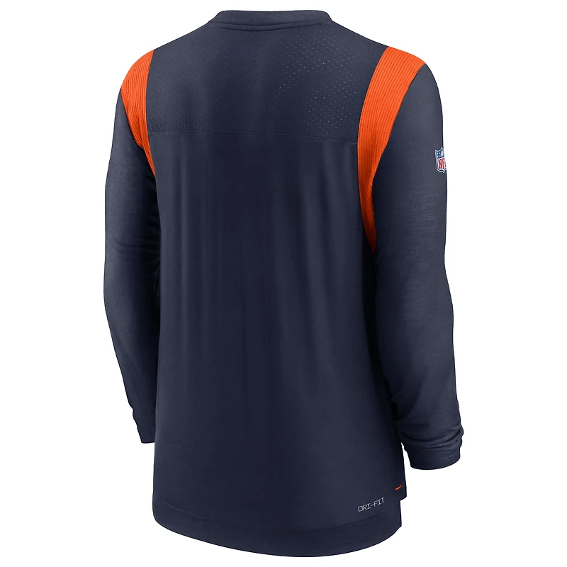 T-shirt à manches longues Nike Denver Broncos Sideline Tonal Logo Performance Player pour homme - Bleu marine