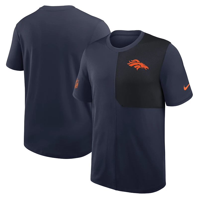 Men's Nike Navy Denver Broncos Sideline UV Dri-Fit Coach Shirt