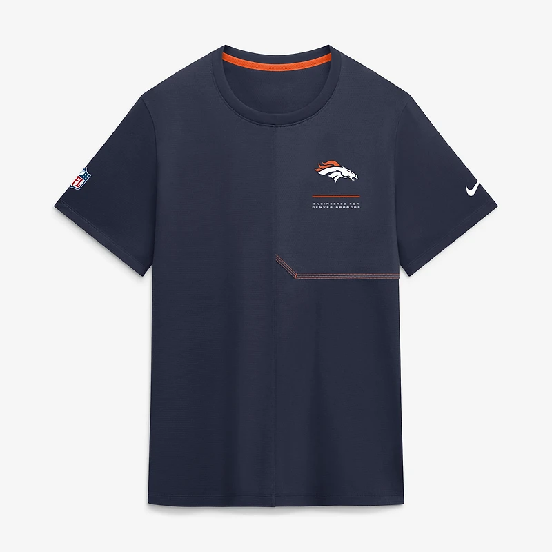 Men's Nike  Navy Denver Broncos Sideline UV Dri-FIT Coaches Shirt
