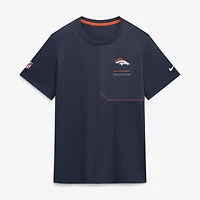 Men's Nike  Navy Denver Broncos Sideline UV Dri-FIT Coaches Shirt