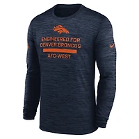 Men's Nike Navy Denver Broncos Sideline Velocity Performance Long Sleeve T-Shirt
