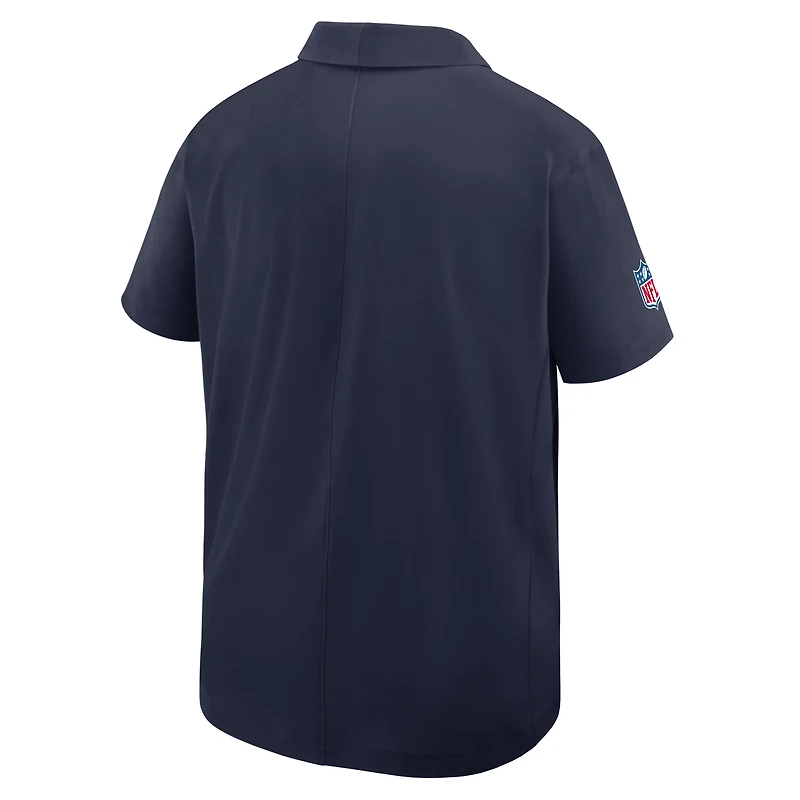 Men's Nike Navy Denver Broncos Sideline Woven Dri-FIT Polo