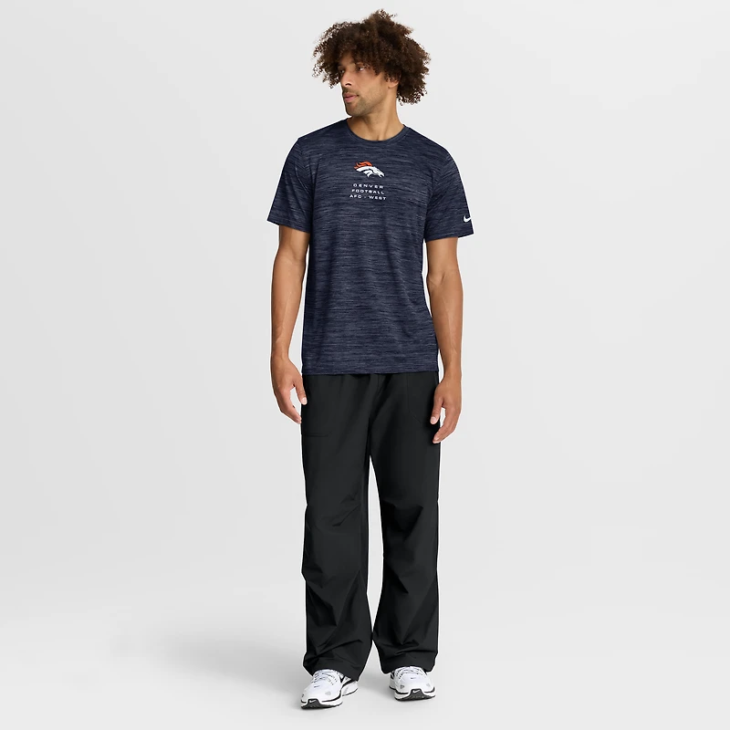 T-shirt Nike Dri-FIT pour homme, bleu marine, Denver Broncos Velocity Ball Carrier
