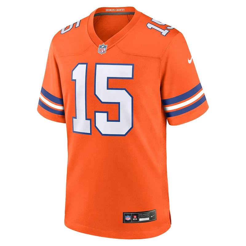 Maillot Nike Nik Bonitto orange pour homme des Denver Broncos, collection alternative 2 Mile High, rétro de 1977