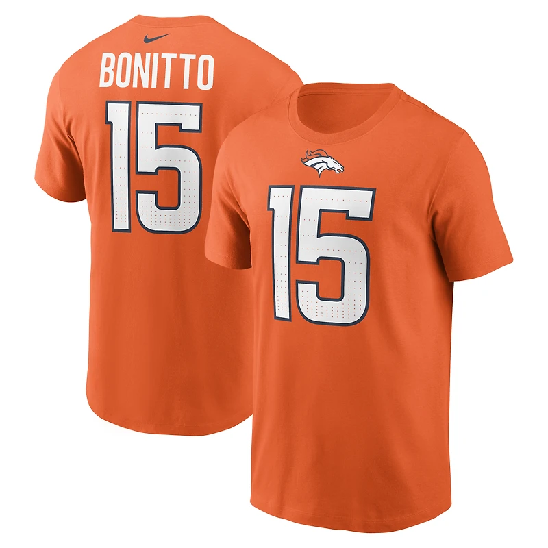 Men's Nike Nik Bonitto Orange Denver Broncos Player Name & Number T-Shirt