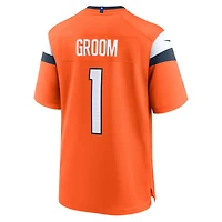 Men's Nike Number 1 Groom Orange Denver Broncos Game Jersey