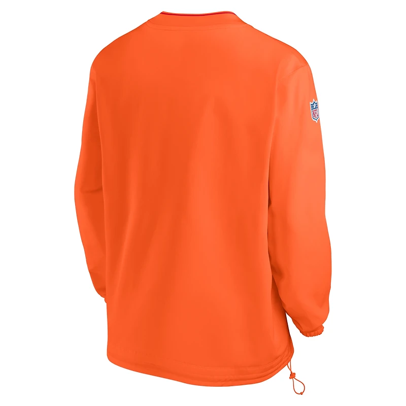 Coupe-vent à manches longues et col en V avec logo rétro des Denver Broncos 2024 pour homme Nike Orange