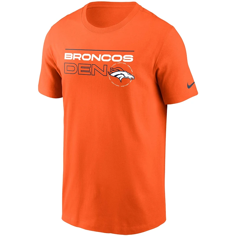 T-shirt Nike Denver Broncos Broadcast Essential pour Homme Orange