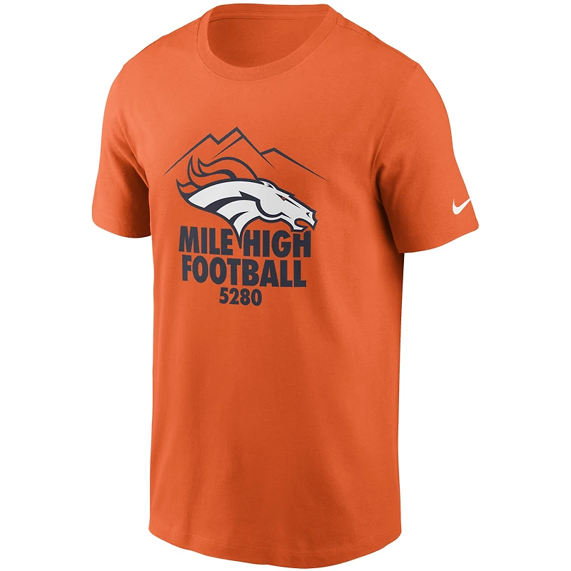 T-shirt Nike orange Denver Broncos Hometown Collection 5280 pour homme