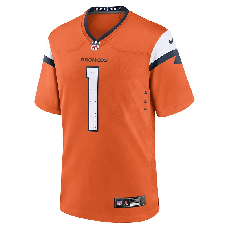 Men's Nike Orange Denver Broncos #1 Dad Game Jersey