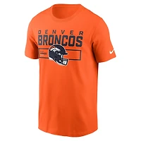 T-shirt Nike orange Denver Broncos Primetime pour homme avec casque essentiel