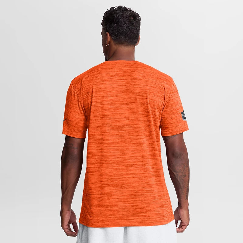 Men's Nike Orange Denver Broncos Sideline Double Covered Dri-FIT Velocity T-Shirt