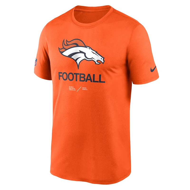 NUT BRONC ORNGE NIKE INFOGRAPHIE POUR HOMMES T-SHIRT À MANCHES COURTES DRI-FIT TEE TEEMENSCR