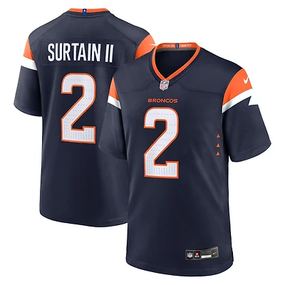 Maillot de match Nike Patrick Surtain II orange des Denver Broncos pour homme