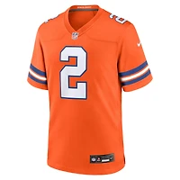 Maillot Nike Patrick Surtain II Orange Denver Broncos Mile High Collection 1977 Throwback Player Game pour homme