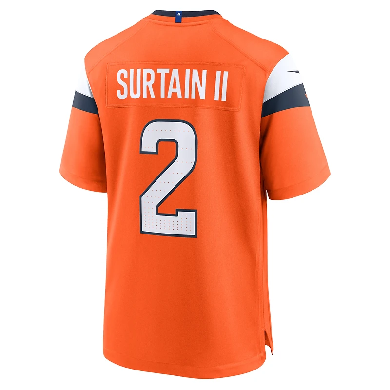 Men's Nike Patrick Surtain II Orange Denver Broncos Mile High Collection Game Jersey