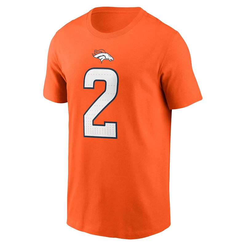 T-shirt Nike Patrick Surtain II pour homme, orange, nom et numéro des Denver Broncos