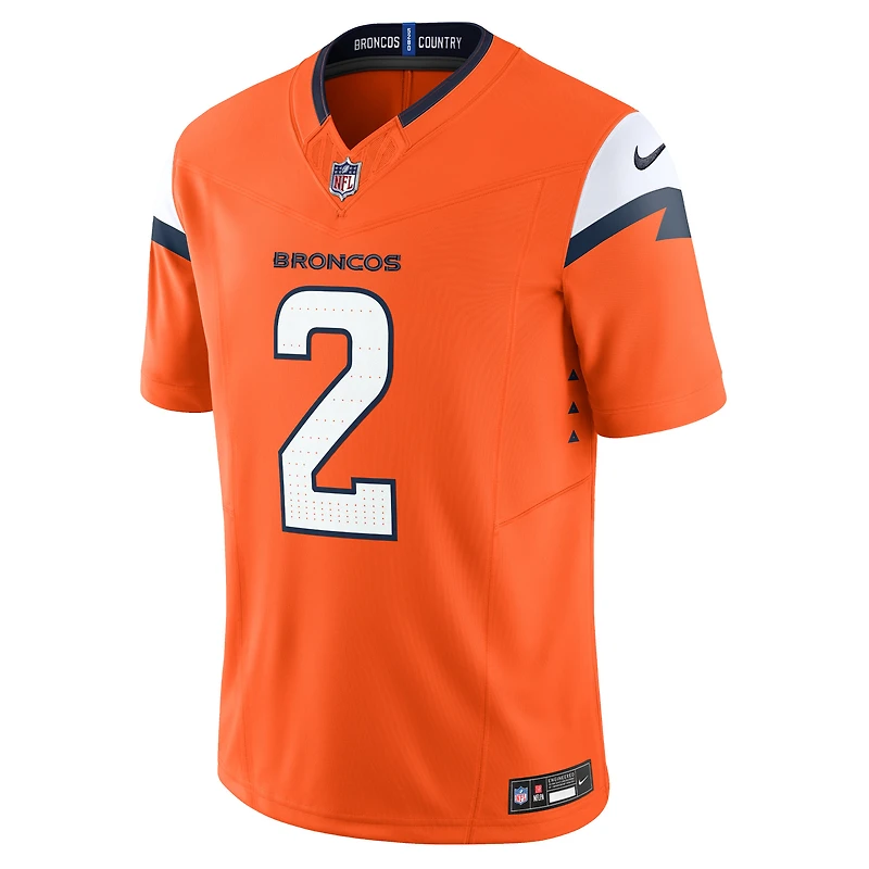 Maillot Nike Patrick Surtain II orange Denver Broncos Team Vapor F.U.S.E. Limited pour homme