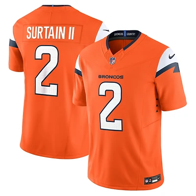 Men's Nike Patrick Surtain II Orange Denver Broncos Team Vapor F.U.S.E. Limited Jersey