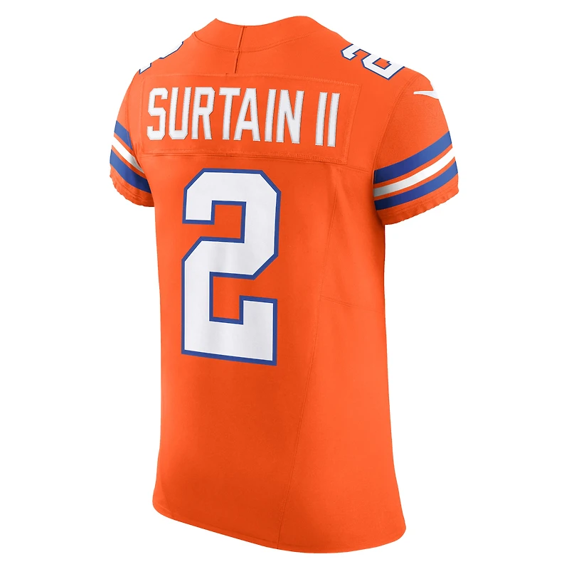 Men's Nike Patrick Surtain II Orange Denver Broncos Vapor F.U.S.E. Elite Jersey