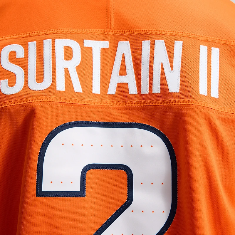 Men's Nike Patrick Surtain II Orange Denver Broncos Vapor F.U.S.E. Stitched Limited Jersey
