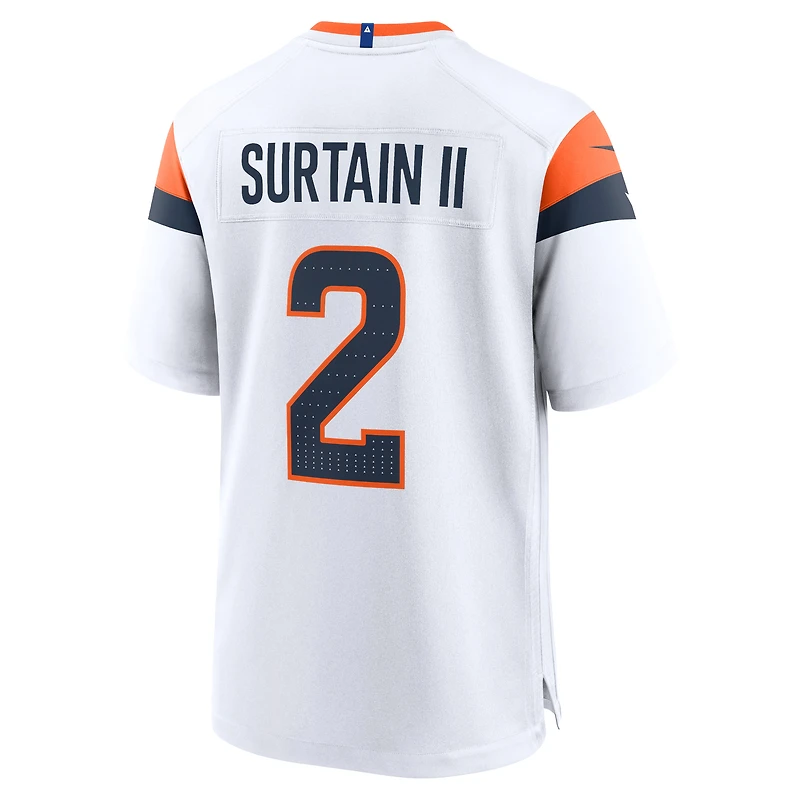 Men's Nike Patrick Surtain II White Denver Broncos Mile High Collection Game Jersey