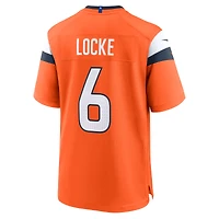 Men's Nike P.J. Locke  Orange Denver Broncos Team Game Jersey