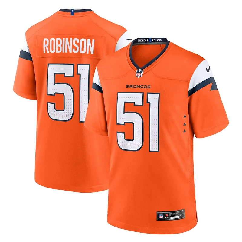 Men's Nike Que Robinson Orange Denver Broncos Team Game Jersey