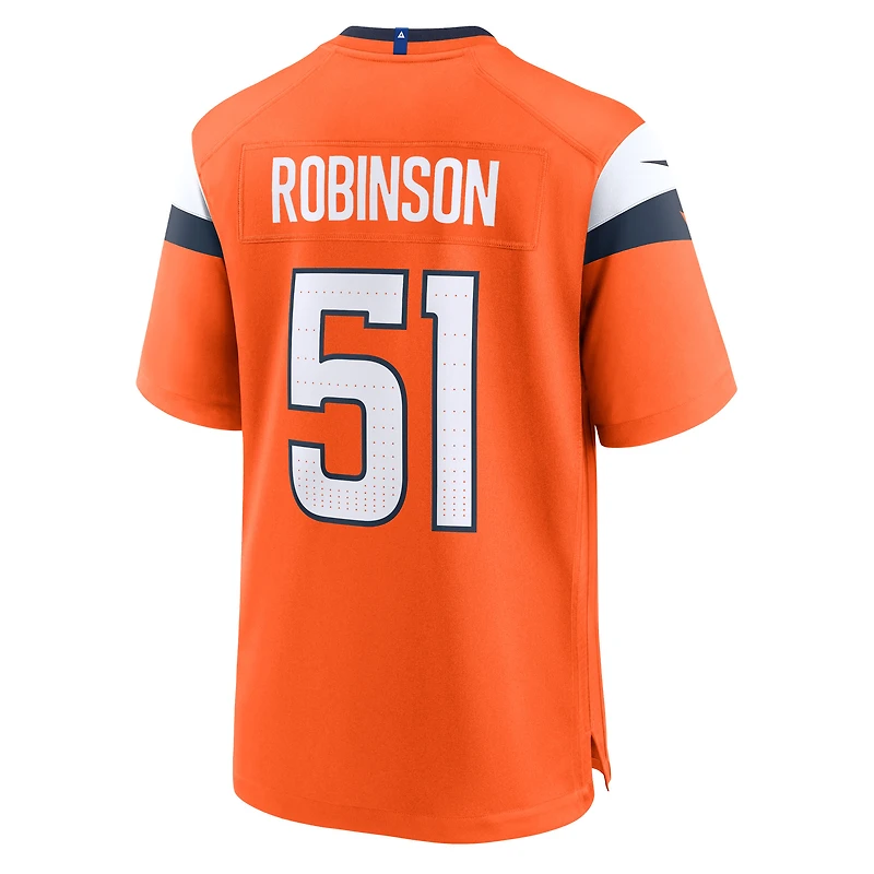 Maillot Nike Que Robinson orange des Denver Broncos pour homme