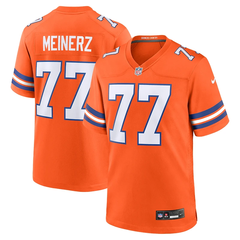 Maillot Nike Quinn Meinerz pour homme, orange, Denver Broncos, jeu alternatif