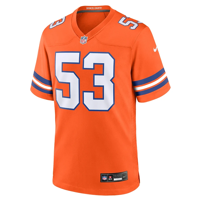 Maillot Nike Randy Gradishar orange pour homme, joueur retraité des Denver Broncos, match alternatif