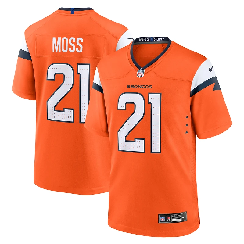 Maillot de match Nike Riley Moss Orange Denver Broncos pour homme