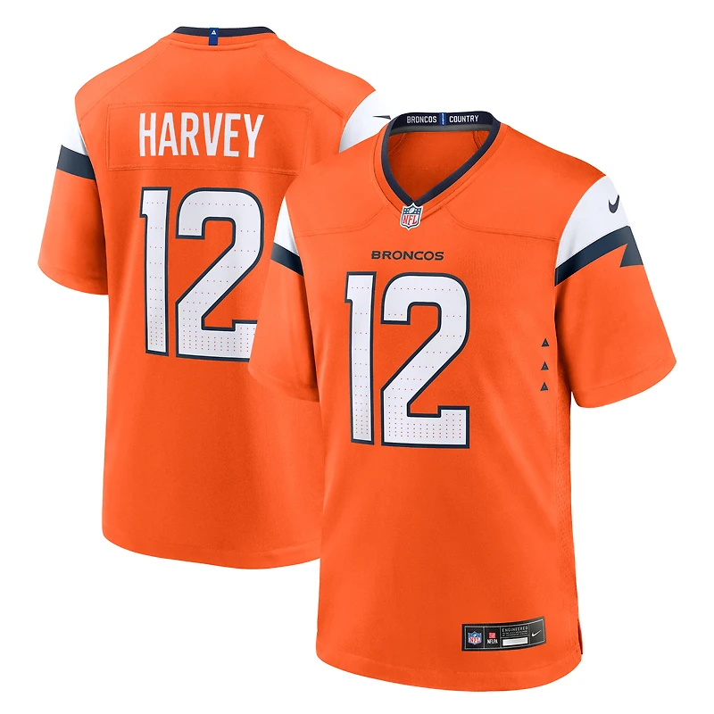 Men's Nike RJ Harvey  Orange Denver Broncos Team Game Jersey