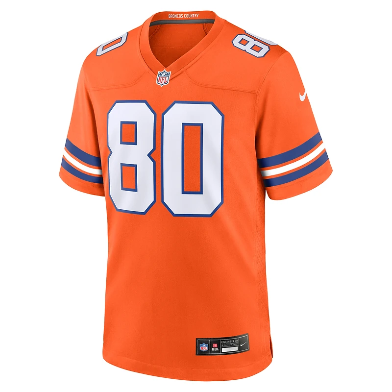Maillot de jeu alternatif Nike Rod Smith orange pour homme, joueur retraité des Denver Broncos
