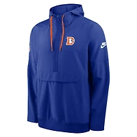 Men's Nike Royal Denver Broncos Alt Anorak Half-Zip Hooded Jacket
