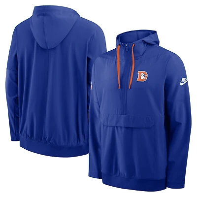 Men's Nike Royal Denver Broncos Alt Anorak Half-Zip Hooded Jacket