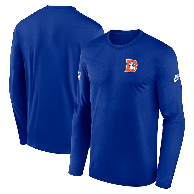 Men's Nike Royal Denver Broncos Legend Small Logo Dri-FIT Long Sleeve T-Shirt
