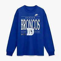 Men's Nike Royal Denver Broncos Red Zone Long Sleeve Max 90 T-Shirt