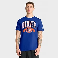 T-shirt Nike Royal Denver Broncos Rewind pour homme, coupe avant et arrière, essentiel