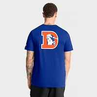 T-shirt Nike Royal Denver Broncos Rewind pour homme, coupe avant et arrière, essentiel