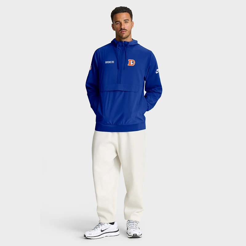 Men's Nike Royal Denver Broncos Sideline Alt Pack Anorak Half-Zip Hoodie Jacket