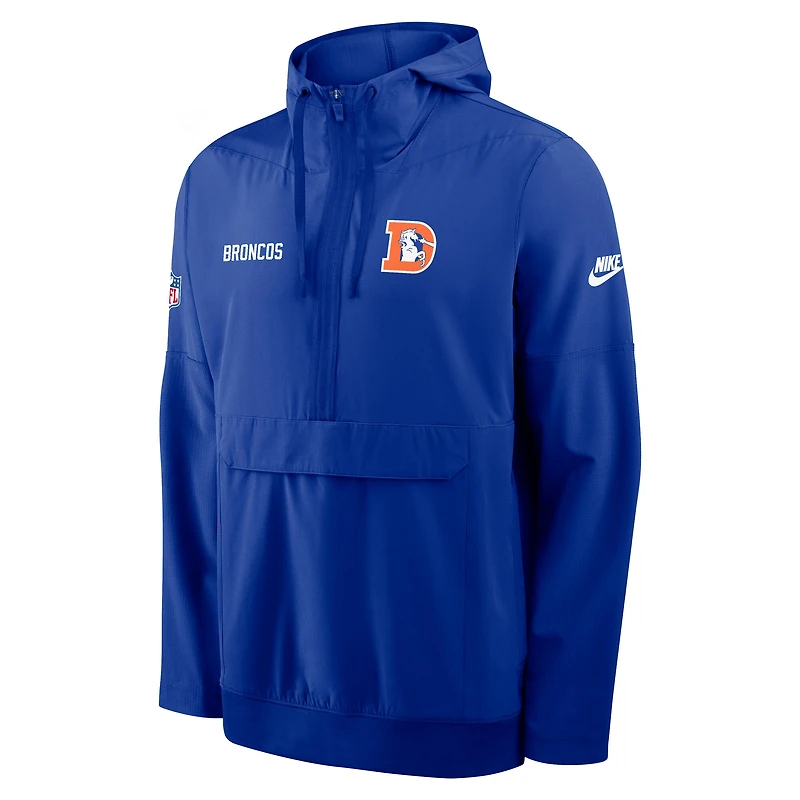 Veste à capuche demi-zippée Nike Royal Denver Broncos Sideline Alt Pack pour homme