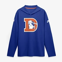 Men's Nike Royal Denver Broncos Sideline Dri-FIT Long Sleeve Hooded T-Shirt